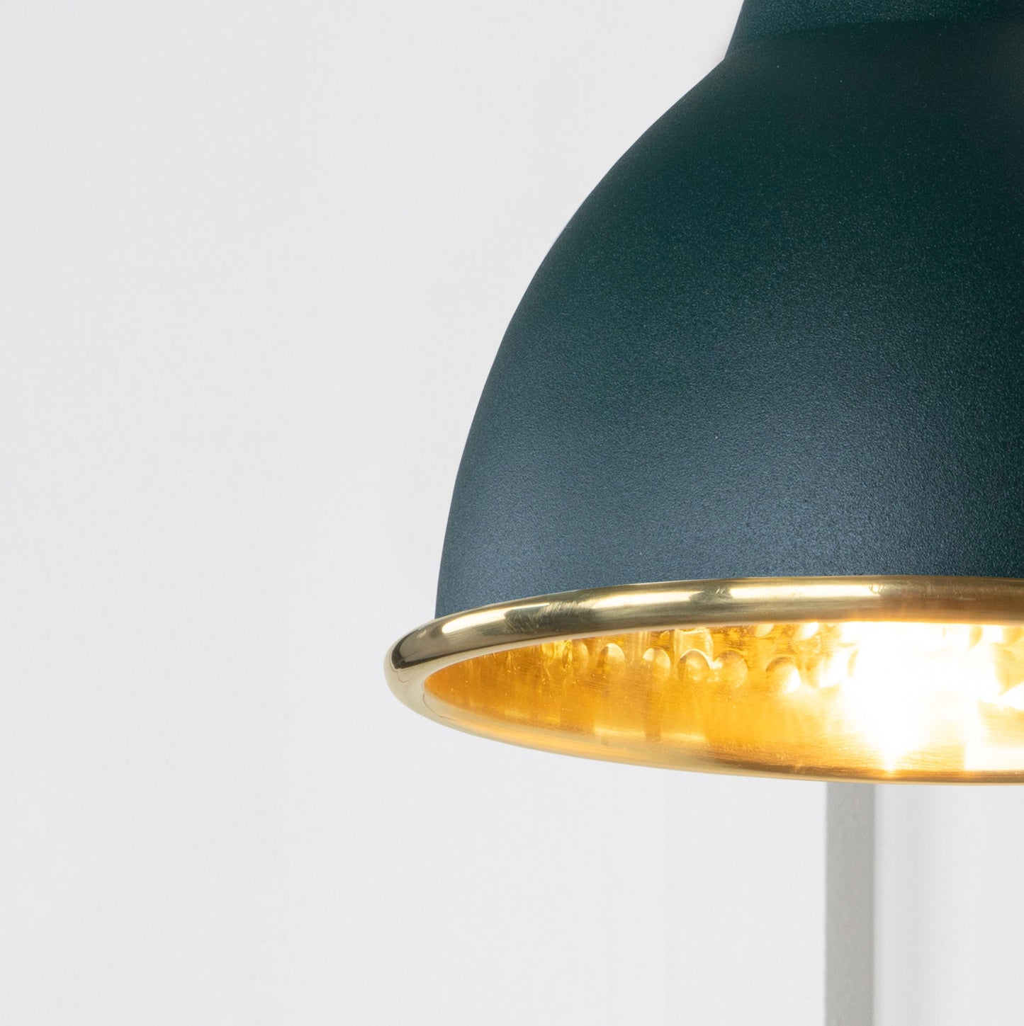 Hammered Brass Brindley Wall Light Dingle, Underside.