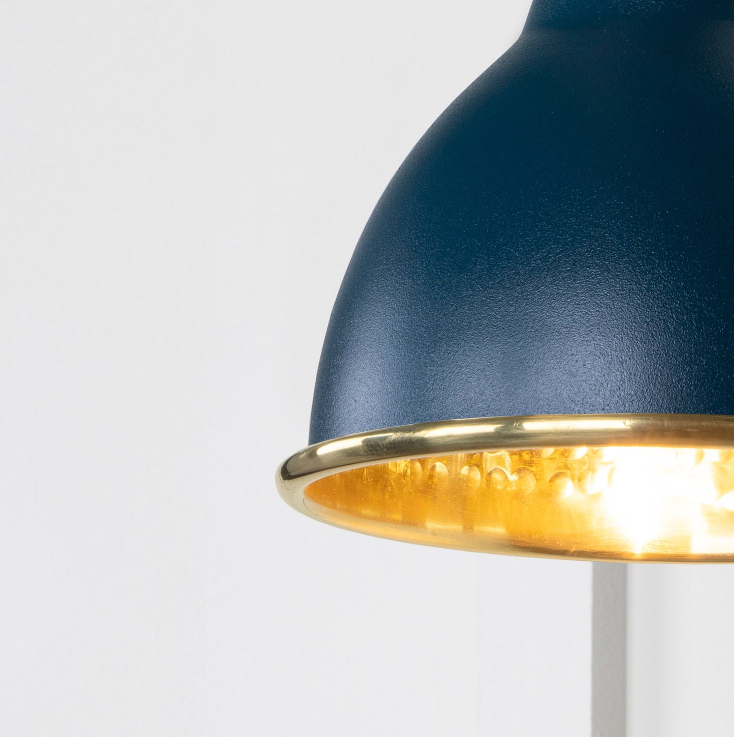 Hammered Brass Brindley Wall Light Dusk, Underside.