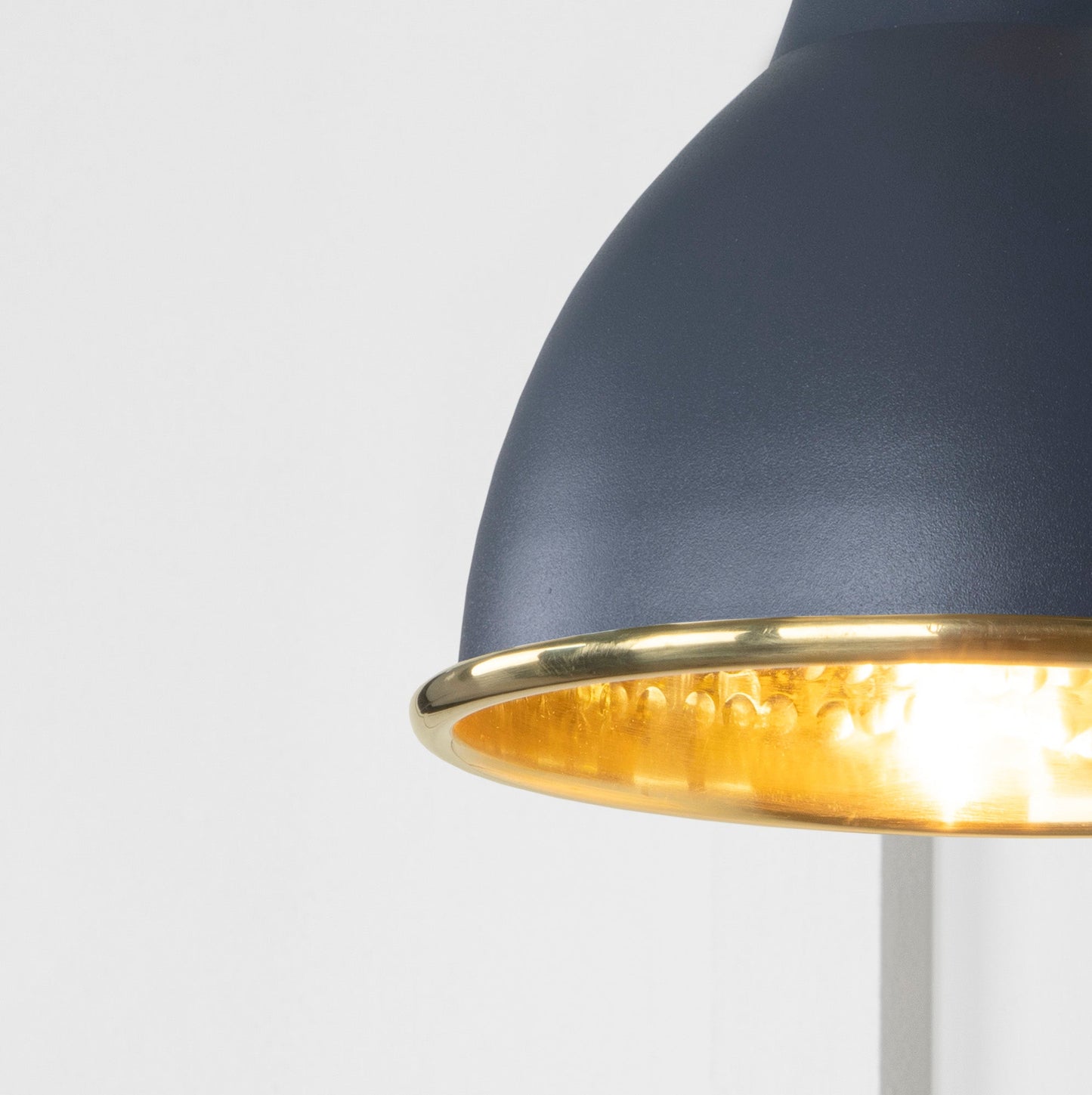 Hammered Brass Brindley Wall Light Slate, Underside.