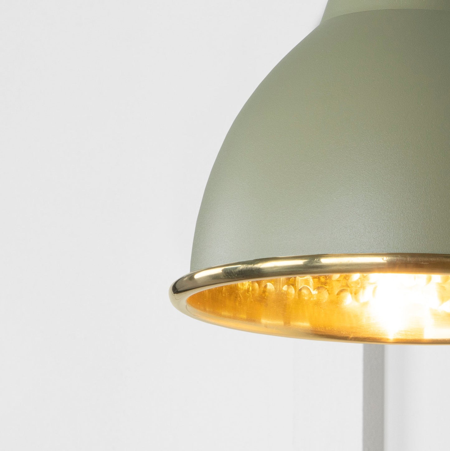 Hammered Brass Brindley Wall Light Tump, Underside.