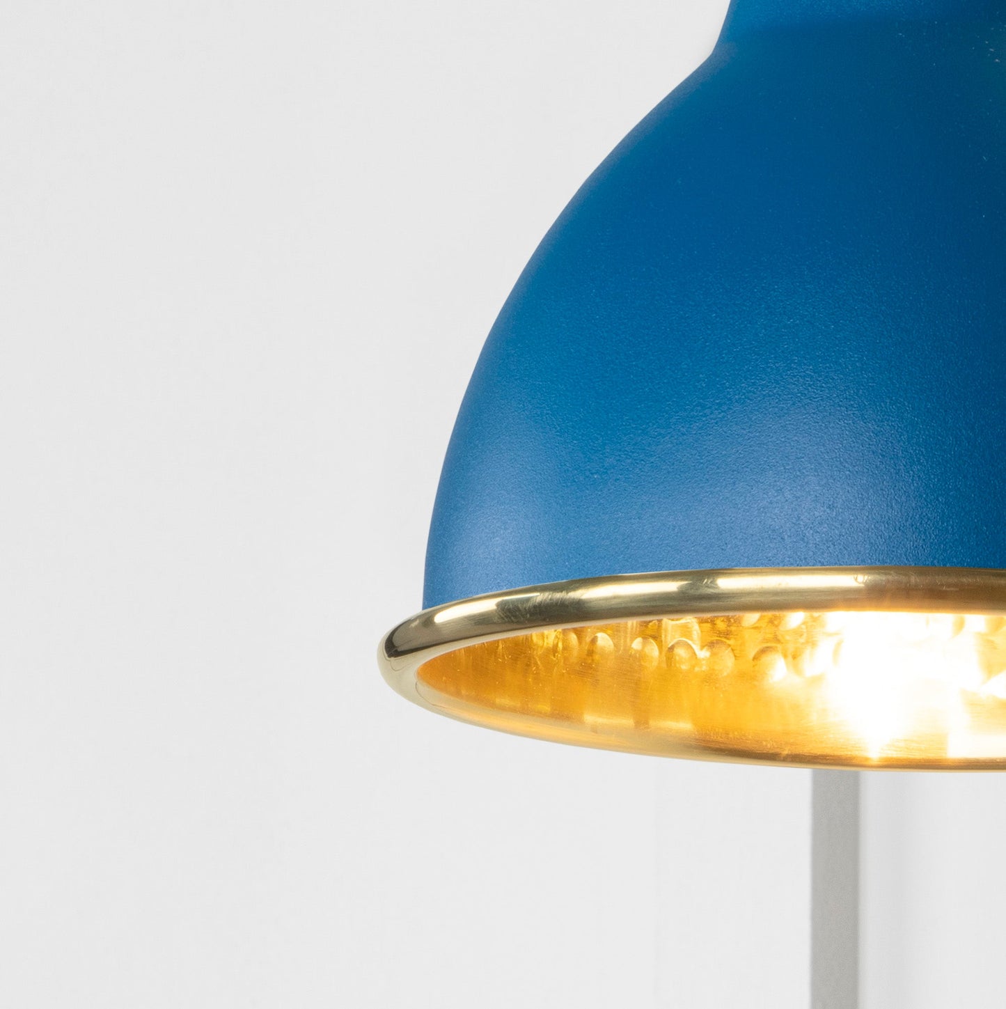 Hammered Brass Brindley Wall Light Upstream, Underside.