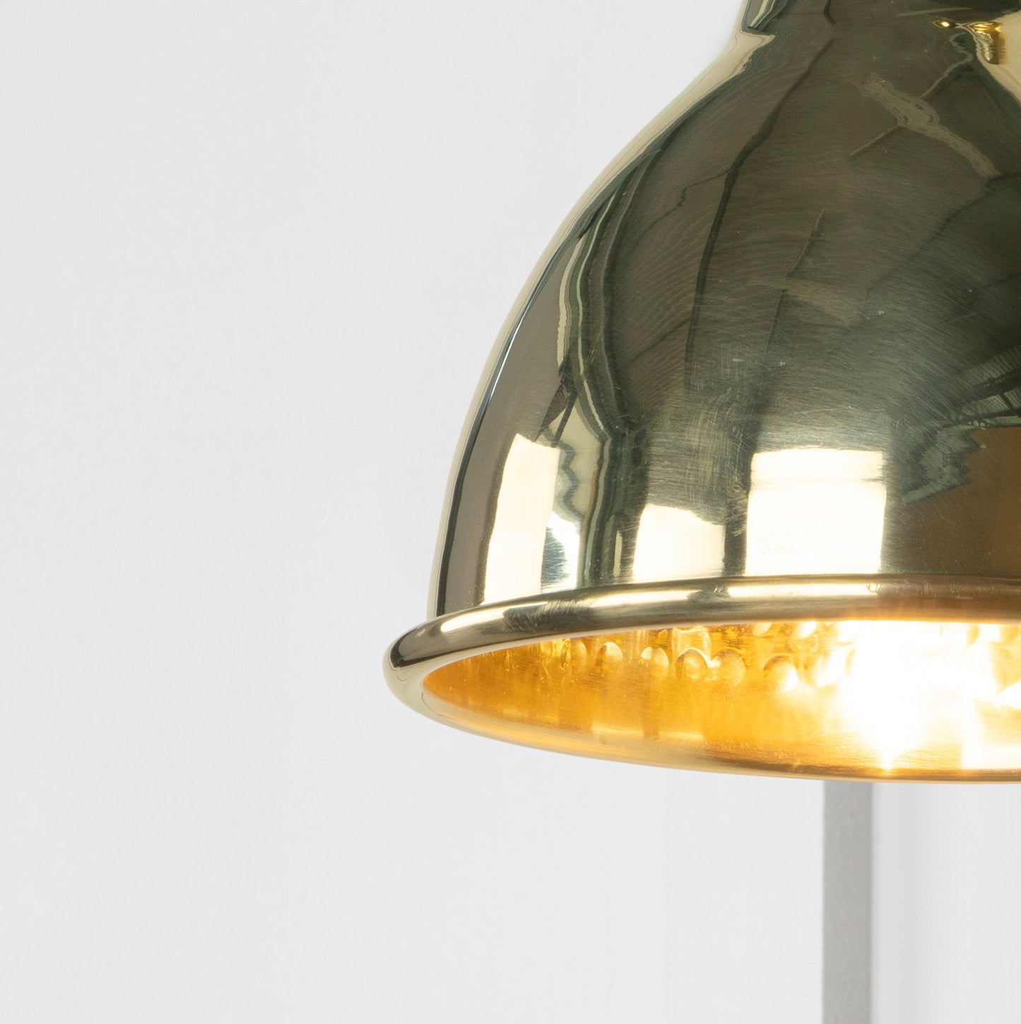 Hammered Brass Brindley Wall Light , Underside.