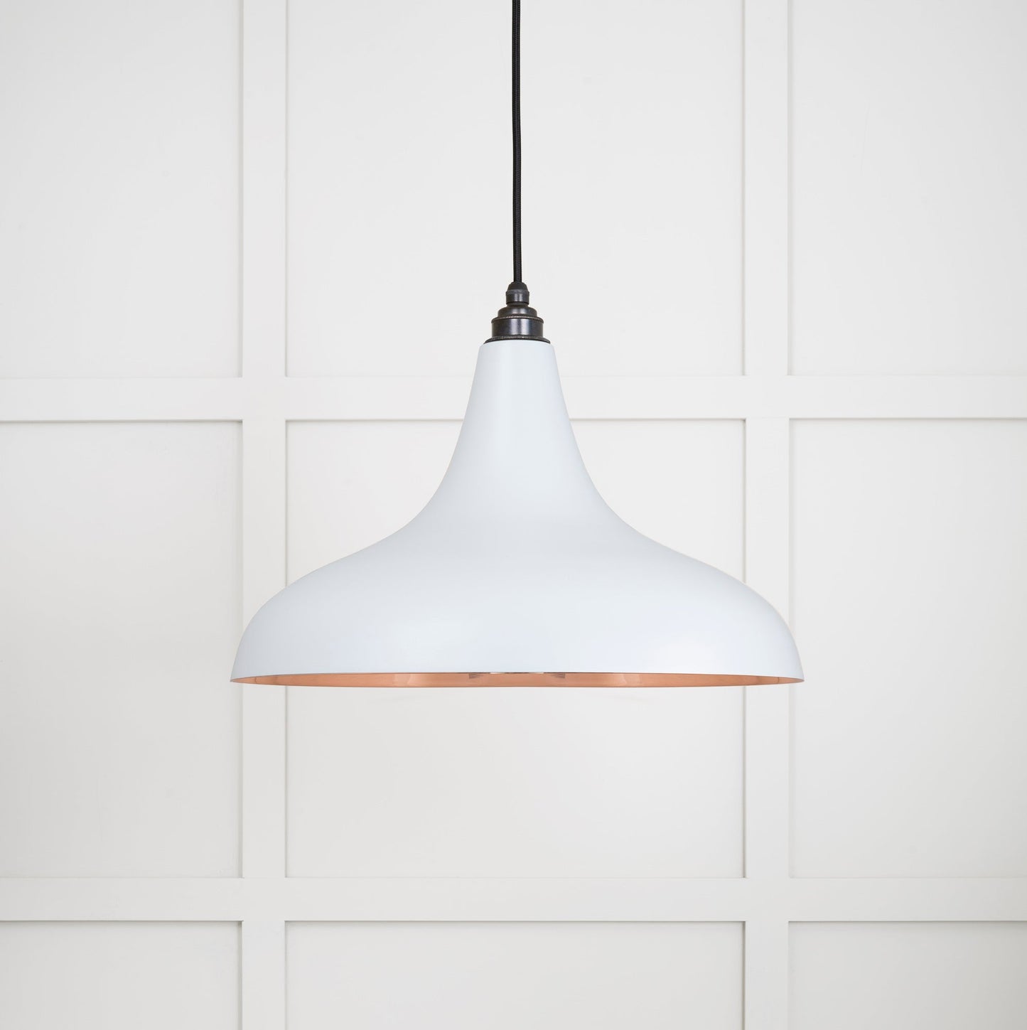 Smooth Copper Frankley Pendant Light Birch, Front Side.