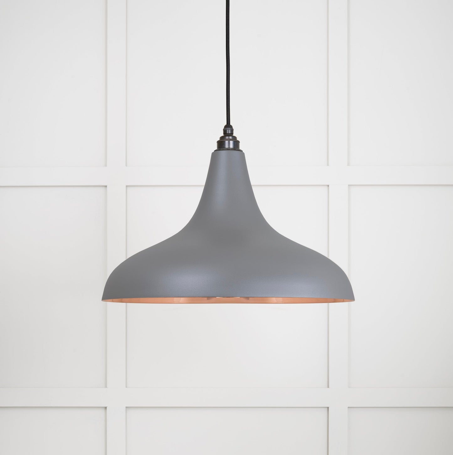 Smooth Copper Frankley Pendant Light Bluff, Front Side.