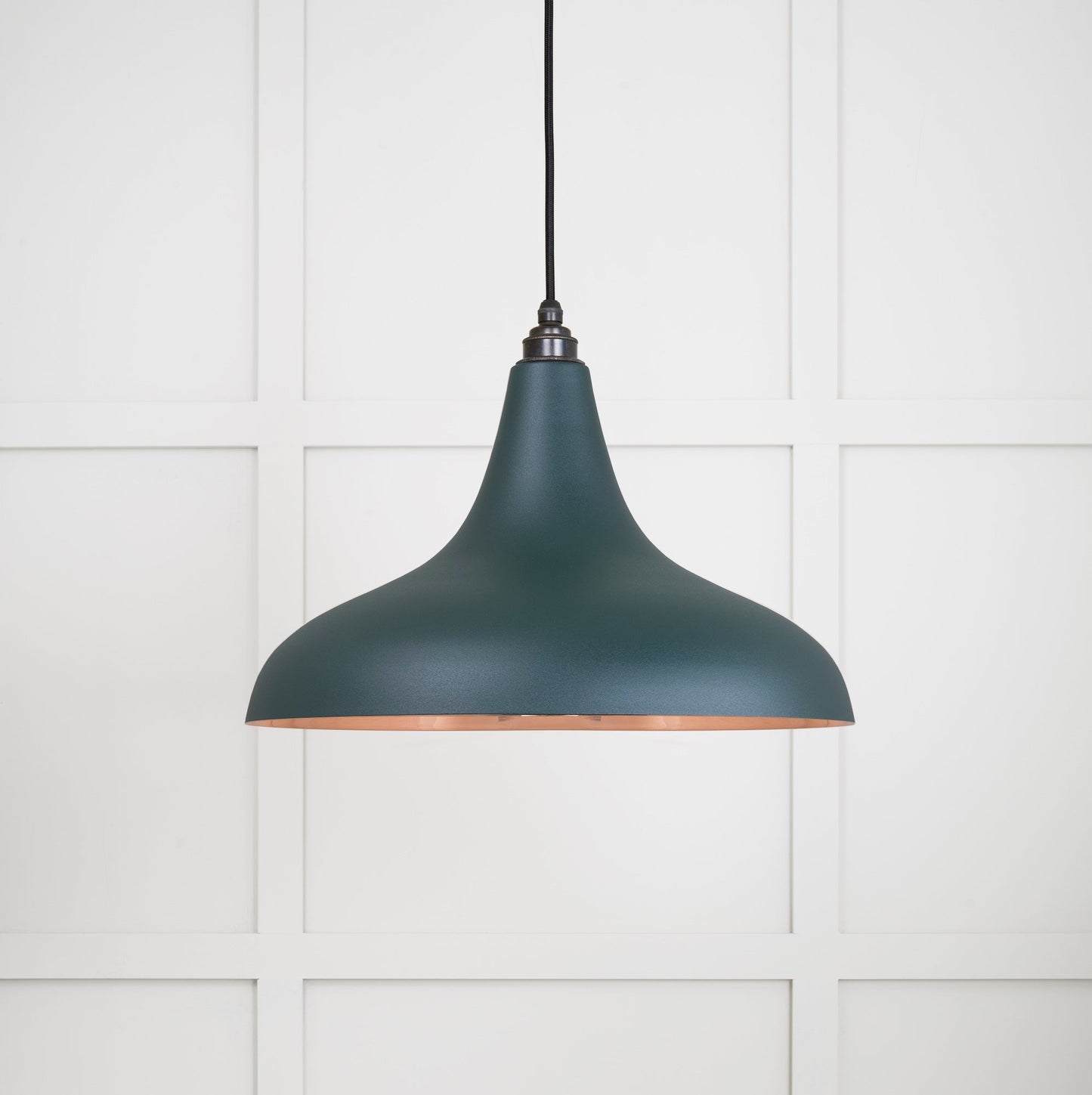 Smooth Copper Frankley Pendant Light Dingle, Front Side.