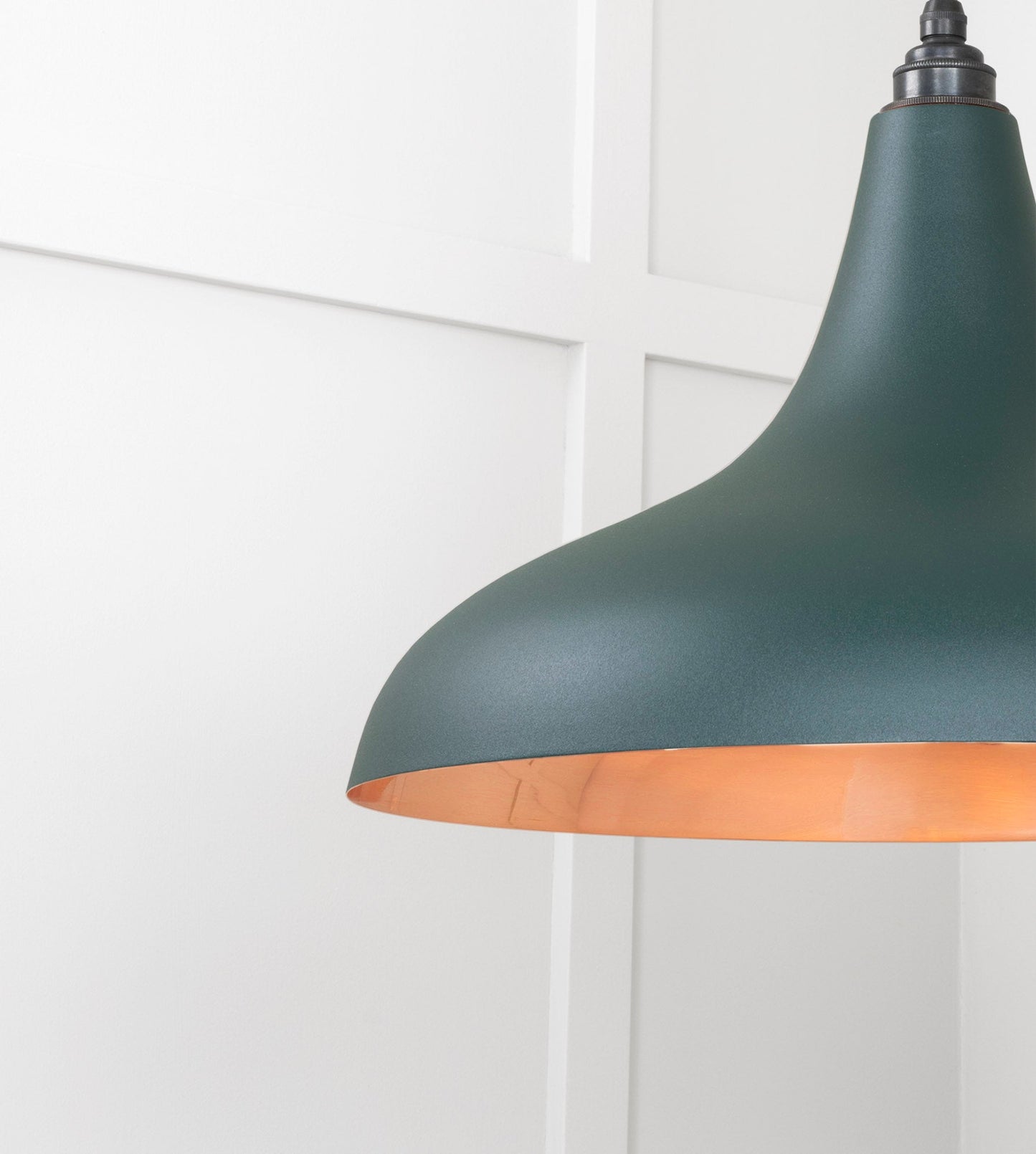 Smooth Copper Frankley Pendant Light Dingle, Detailed close up view of pendant.