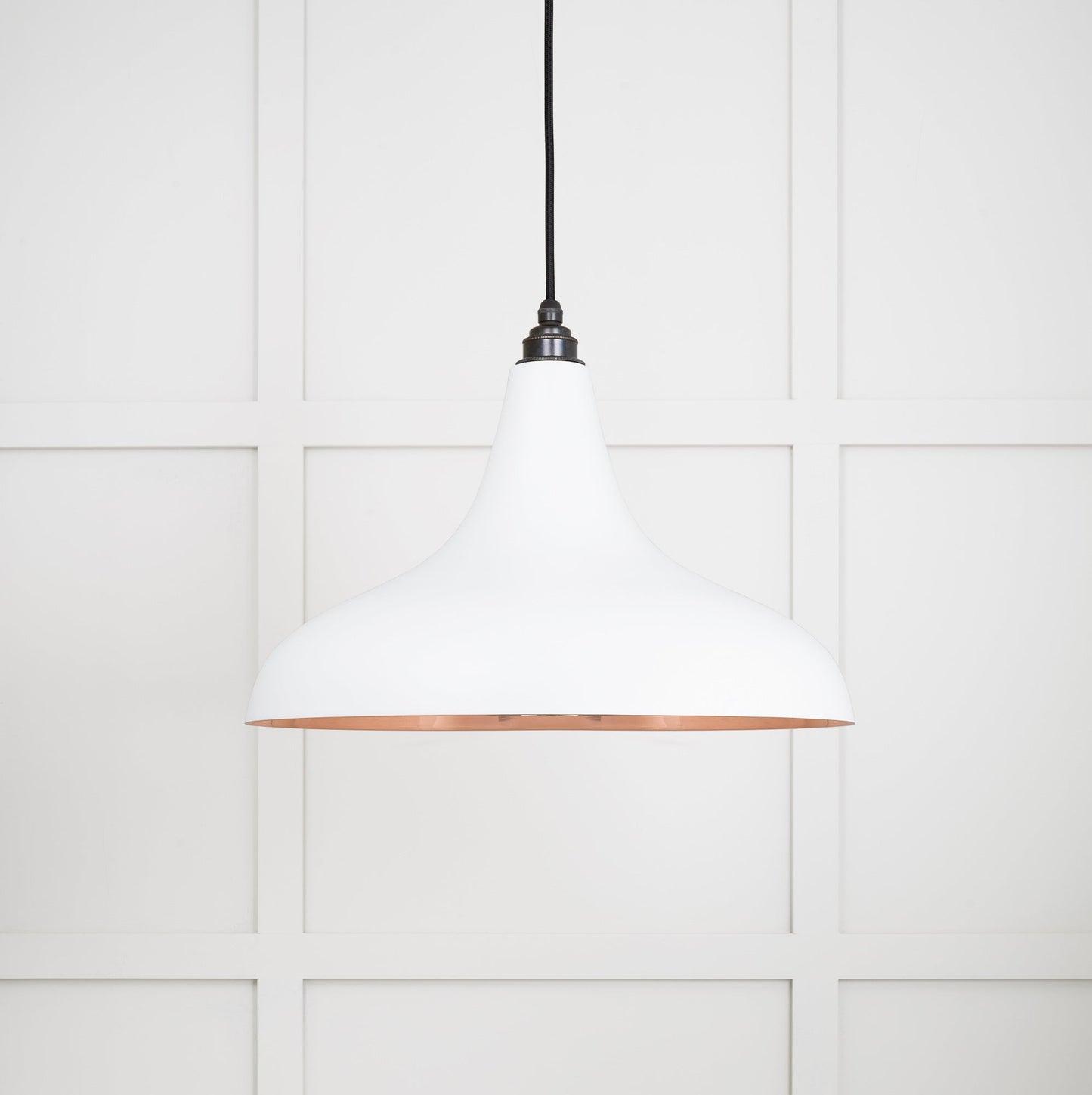 Smooth Copper Frankley Pendant Light Flock, Front Side.