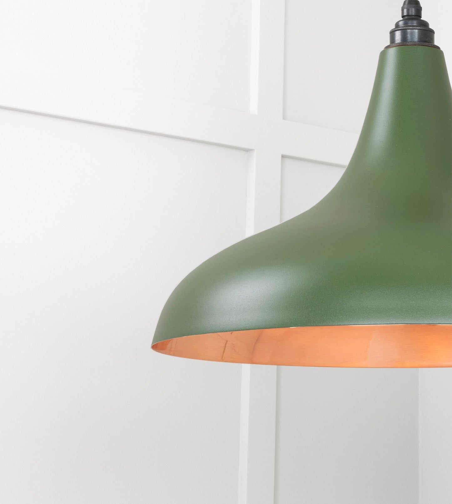 Smooth Copper Frankley Pendant Light Heath, Detailed close up view of pendant.