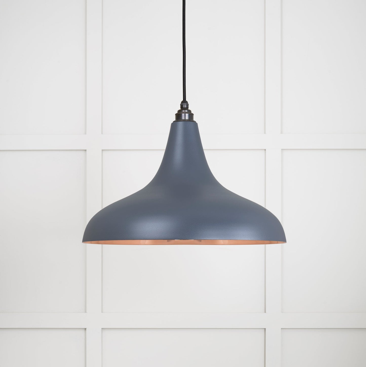 Smooth Copper Frankley Pendant Light Slate, Front Side.