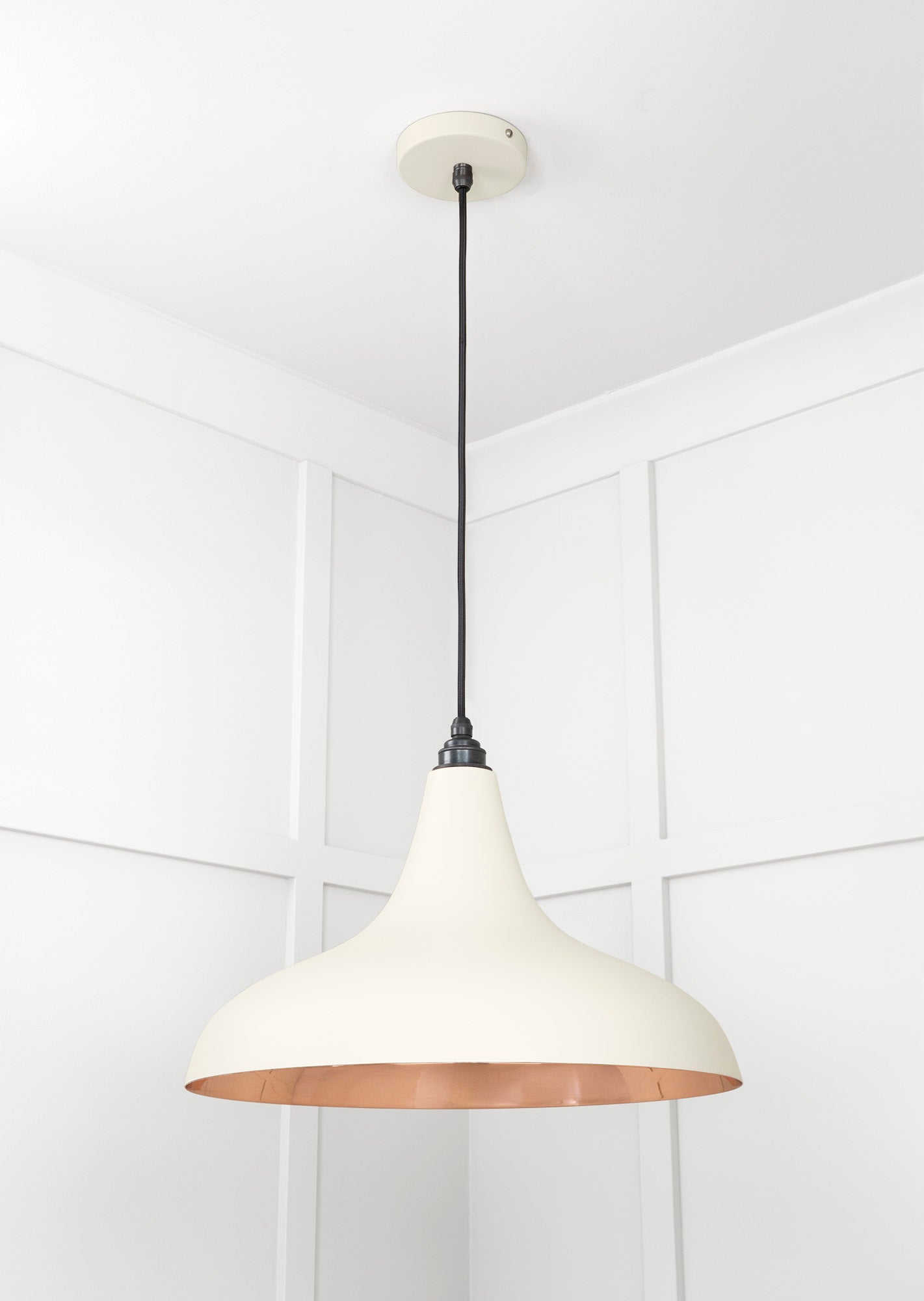 Smooth Copper Frankley Pendant Light Teasel, Underside.