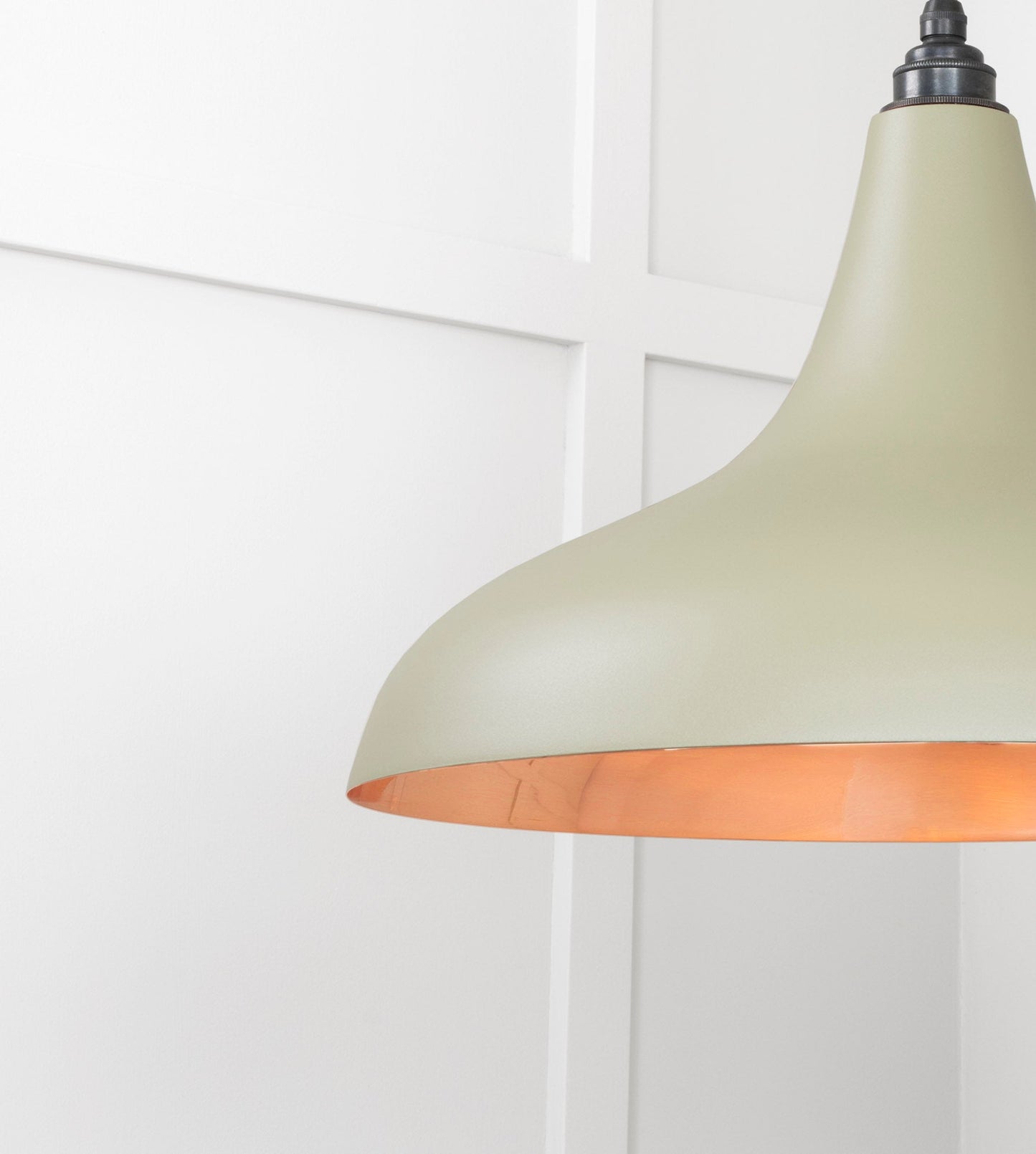 Smooth Copper Frankley Pendant Light Tump, Detailed close up view of pendant.