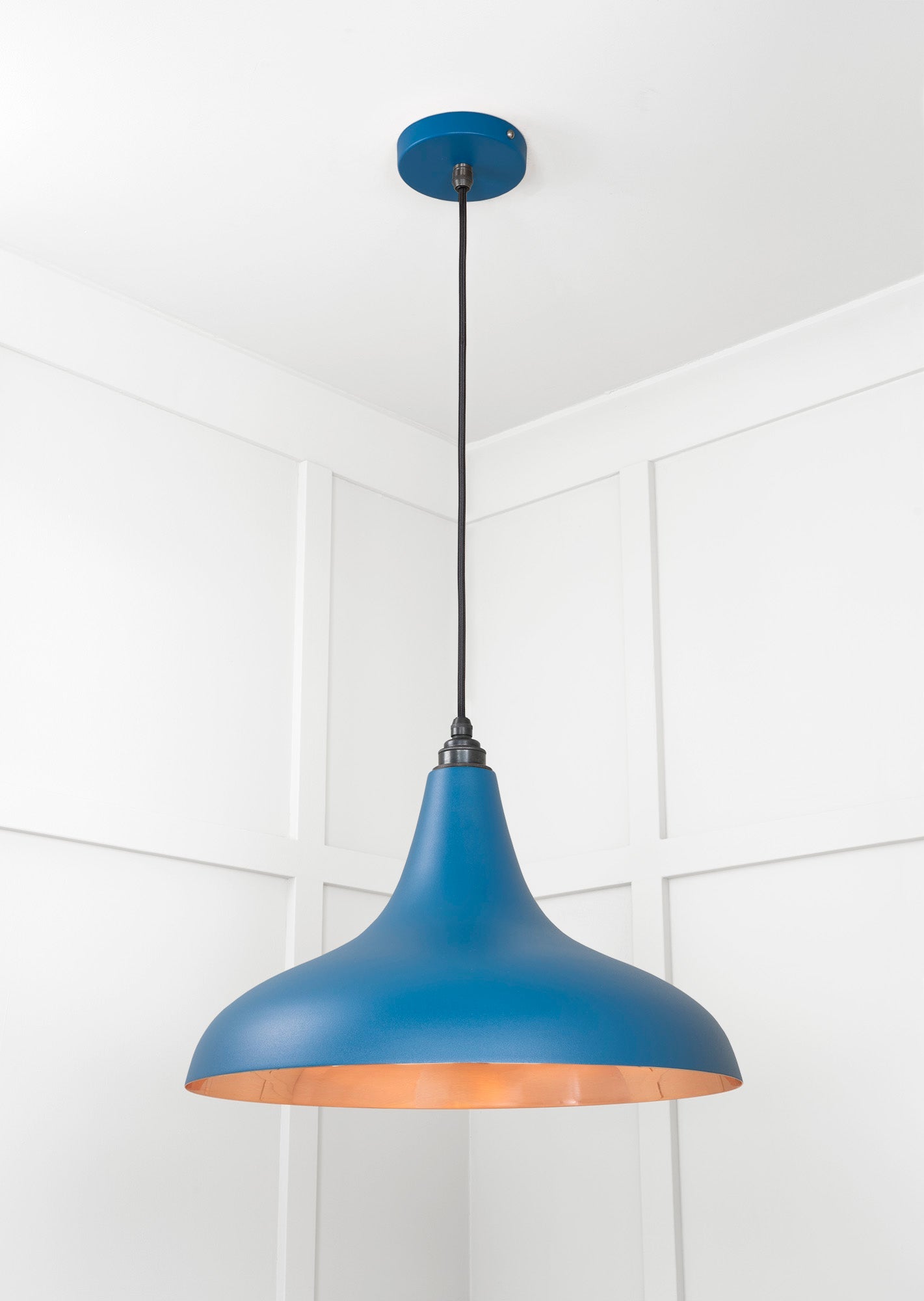 Smooth Copper Frankley Pendant Light Upstream, Underside.