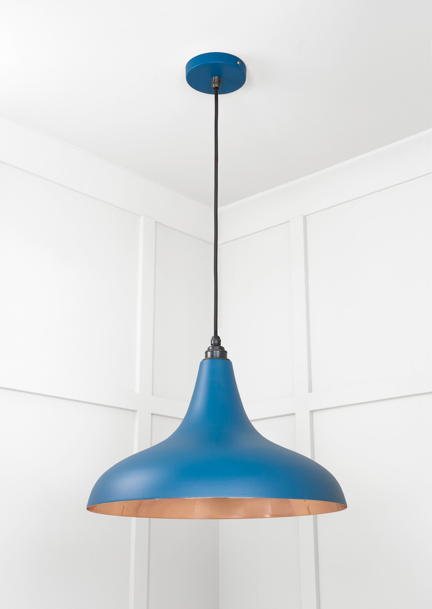 Smooth Copper Frankley Pendant Light Upstream, Underside.