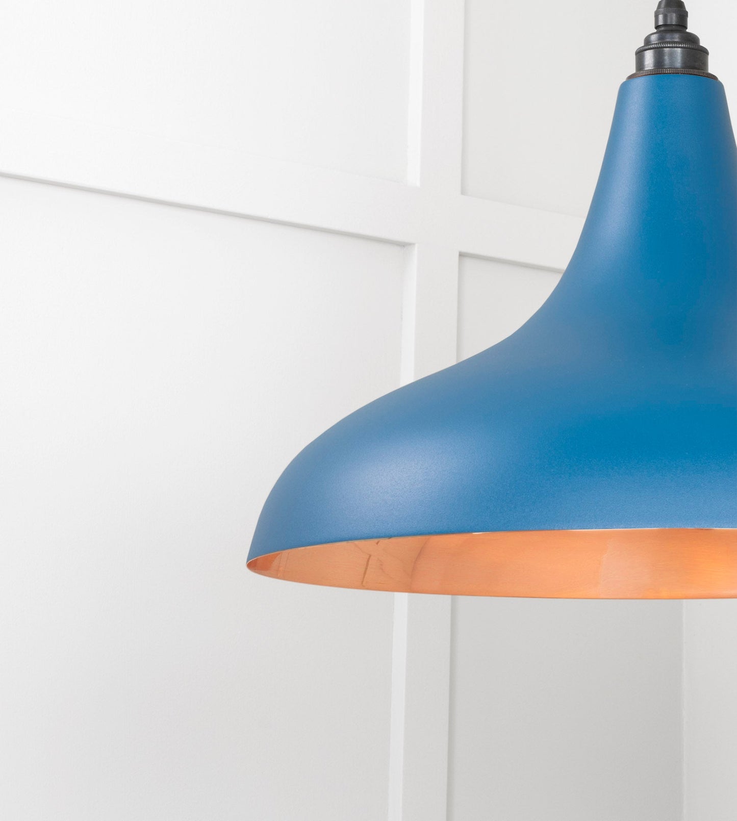 Smooth Copper Frankley Pendant Light Upstream, Detailed close up view of pendant.