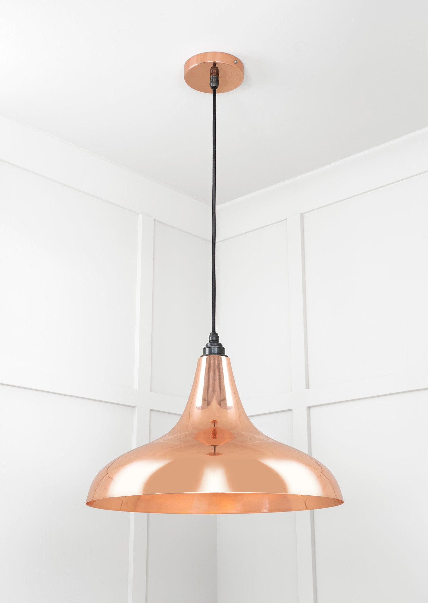 Smooth Copper Frankley Pendant Light , Underside.