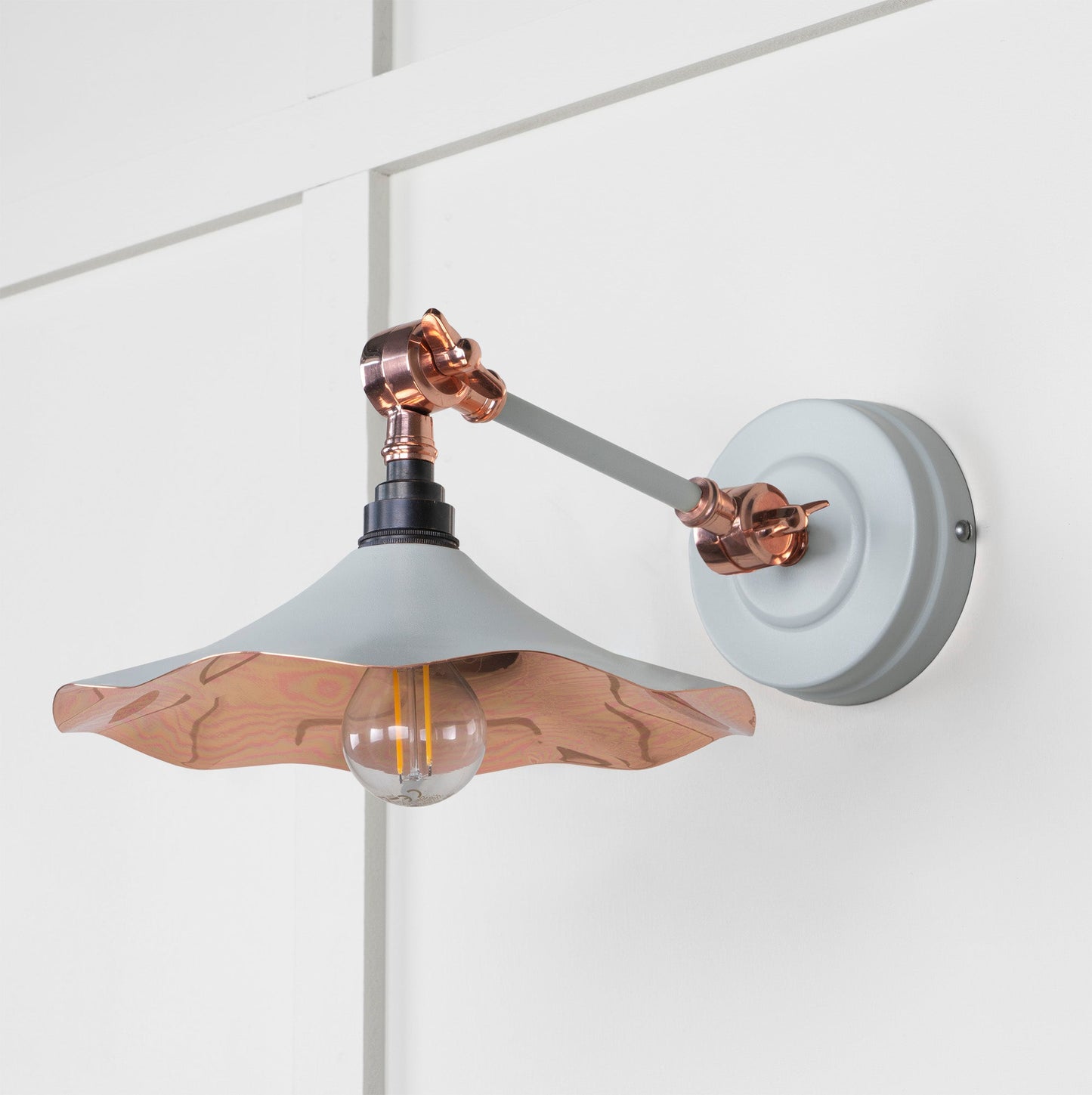 Smooth Copper Flora Wall Light Birch, Front Side.