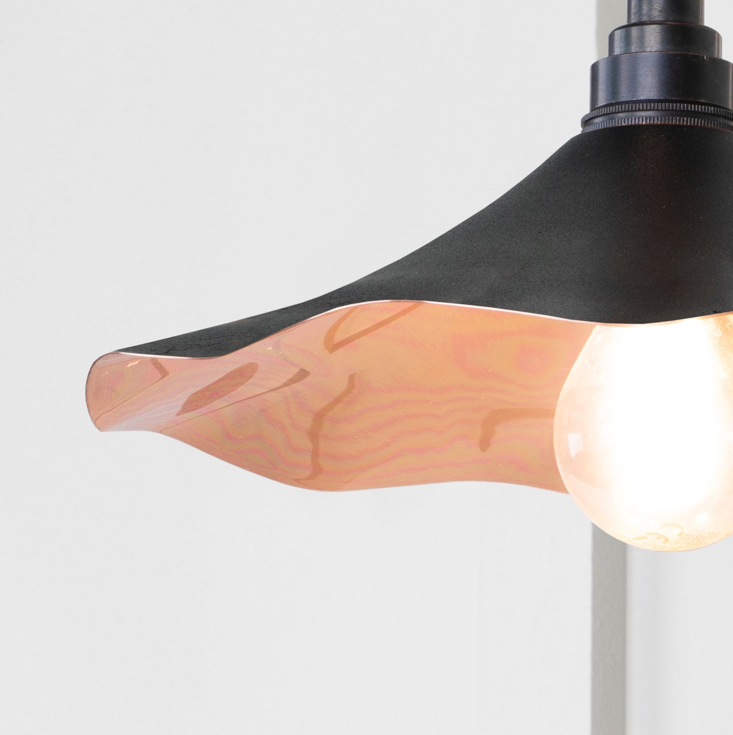 Smooth Copper Flora Wall Light Elan Black, Underside.