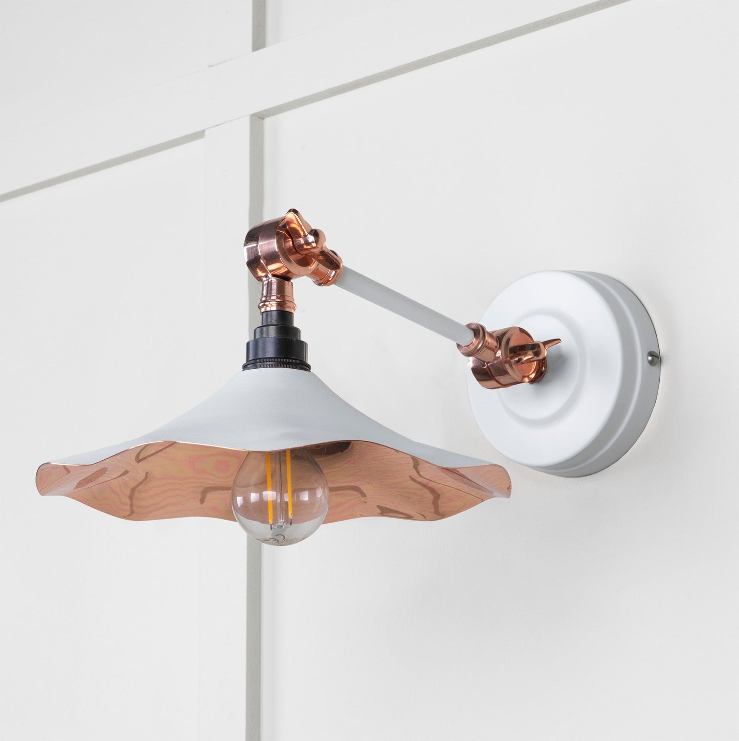 Smooth Copper Flora Wall Light Flock, Front Side.