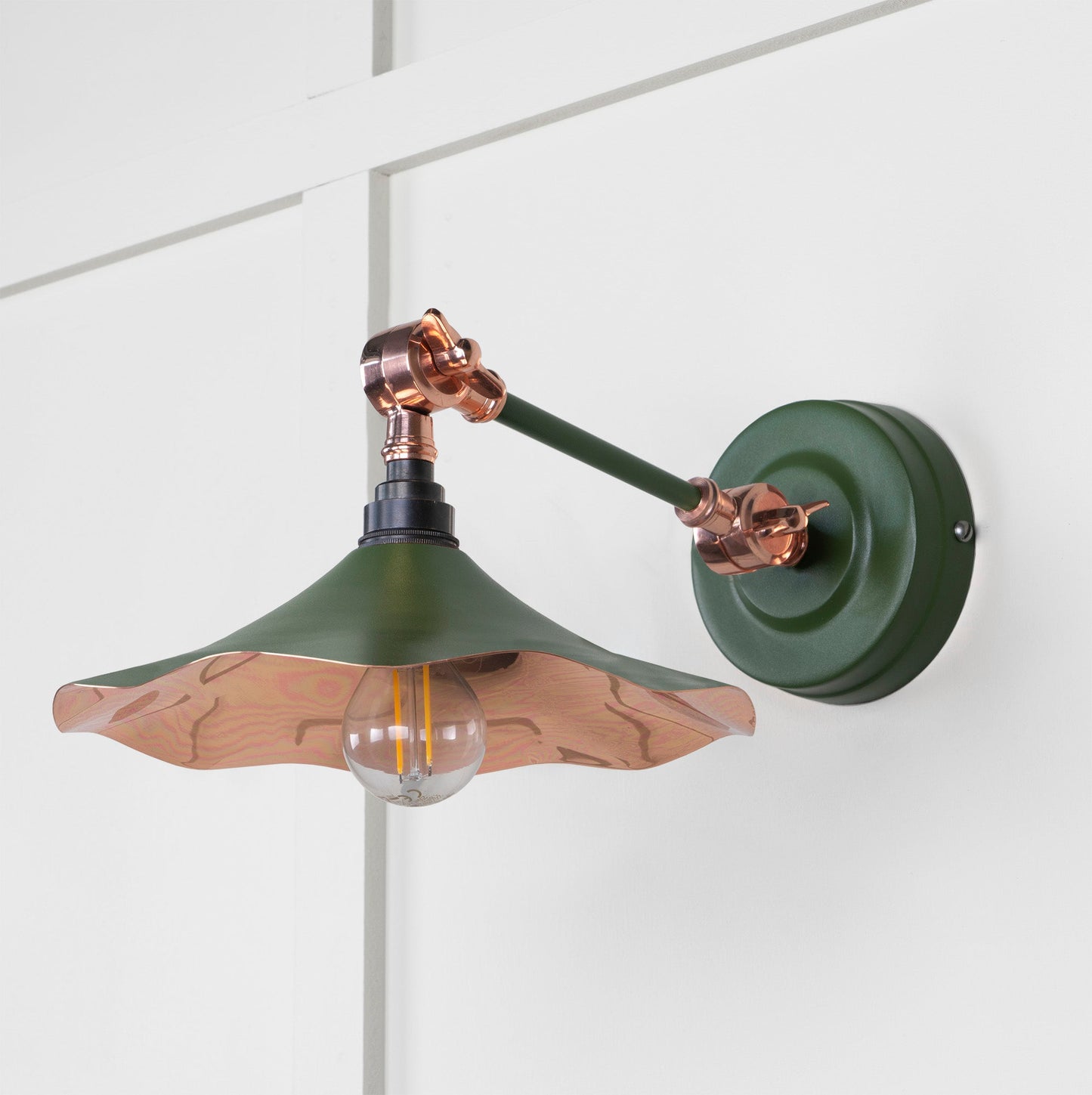 Smooth Copper Flora Wall Light Heath, Front Side.