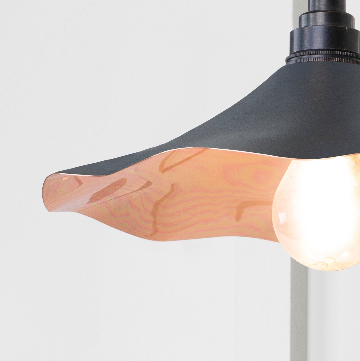 Smooth Copper Flora Wall Light Slate, Underside.