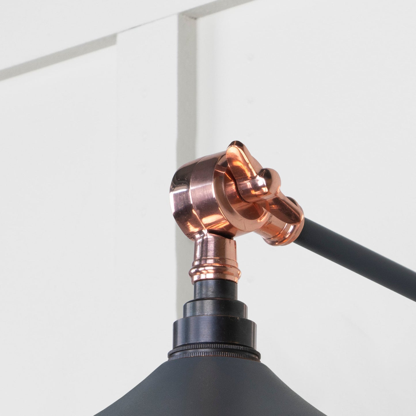 Smooth Copper Flora Wall Light Slate, Detailed close up view of pendant.