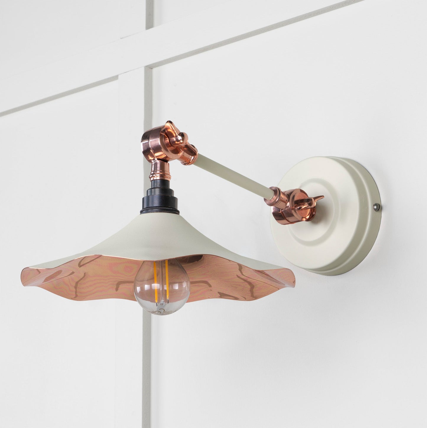 Smooth Copper Flora Wall Light Teasel, Front Side.