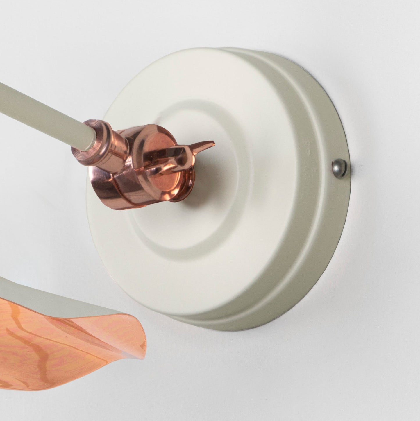Smooth Copper Flora Wall Light Teasel, close up view of fitting and cable.