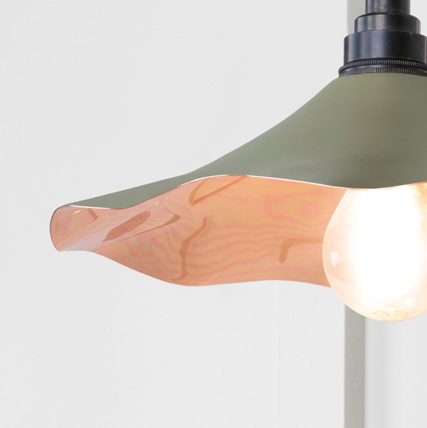 Smooth Copper Flora Wall Light Tump, Underside.