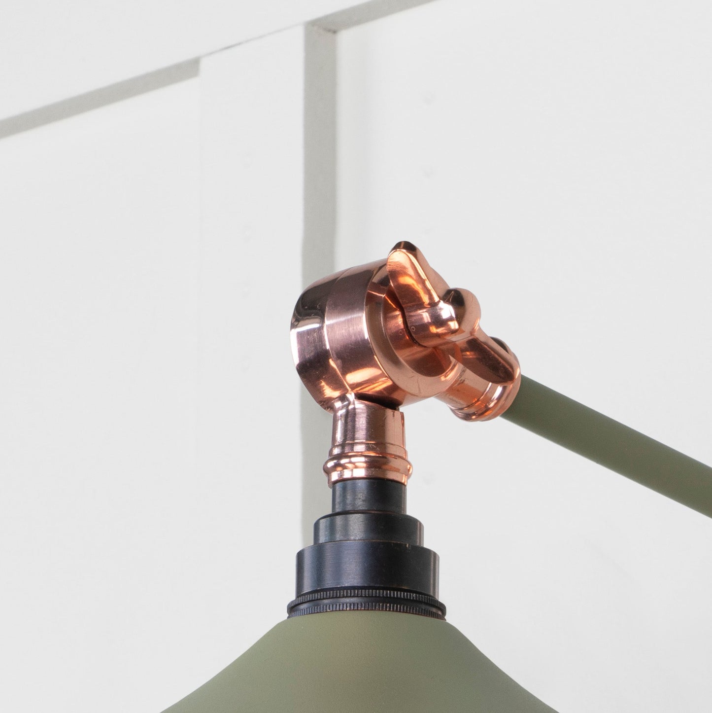 Smooth Copper Flora Wall Light Tump, Detailed close up view of pendant.