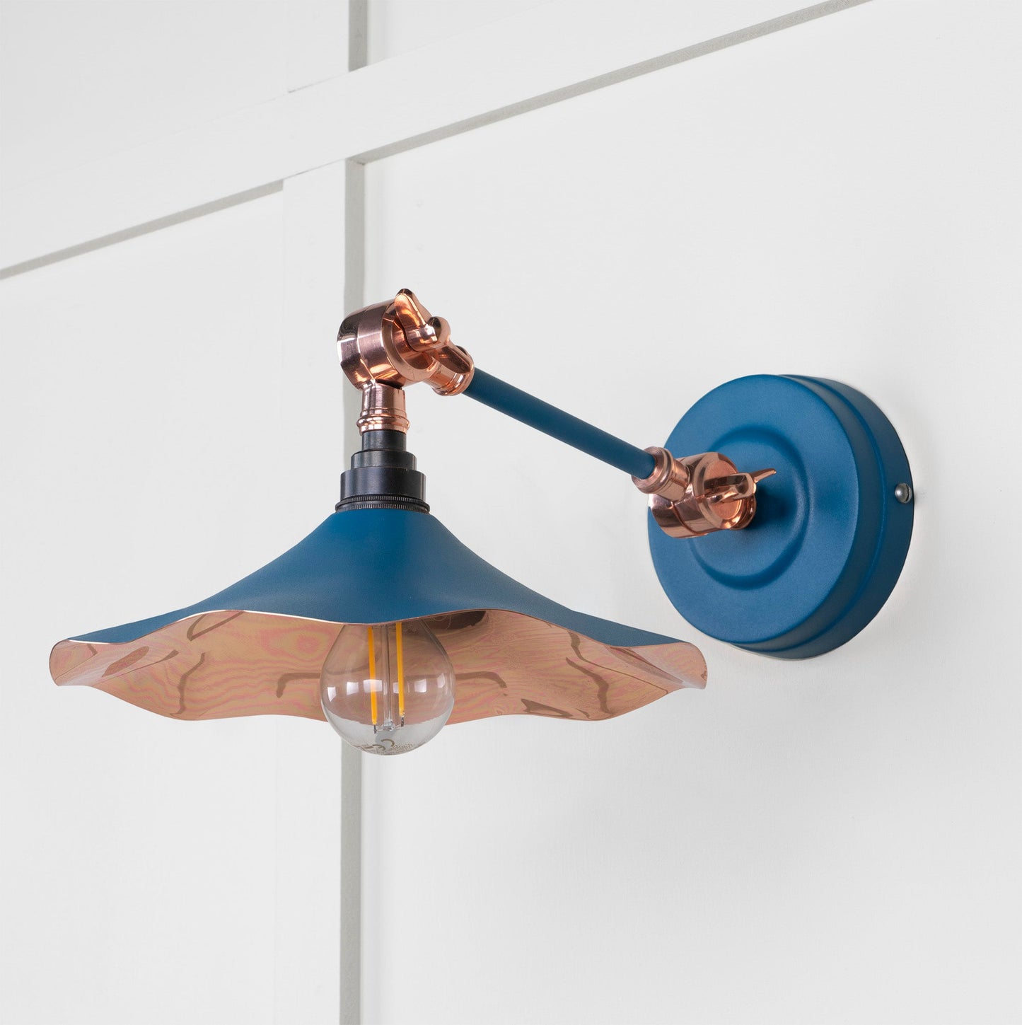 Smooth Copper Flora Wall Light Upstream, Front Side.