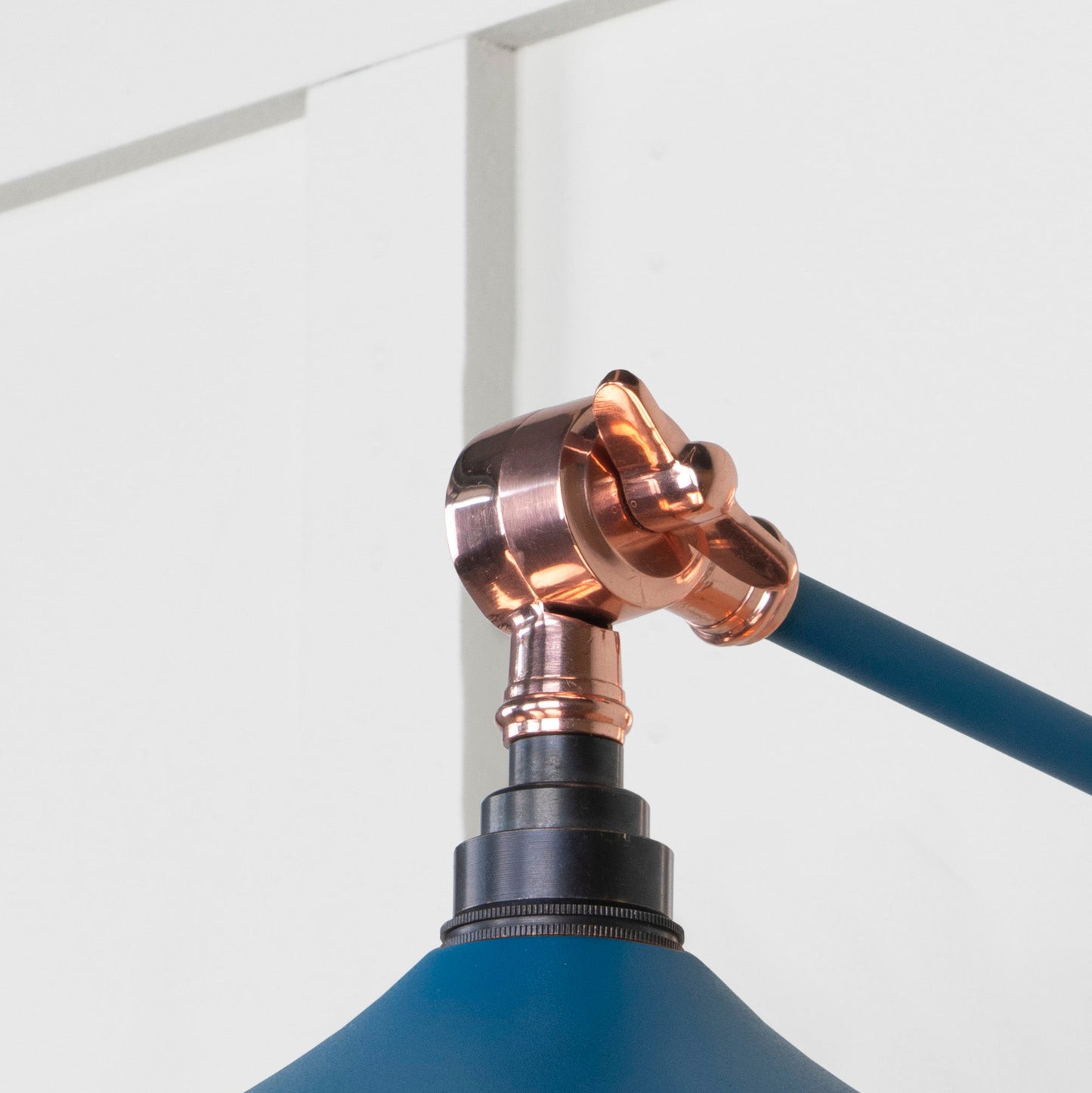 Smooth Copper Flora Wall Light Upstream, Detailed close up view of pendant.
