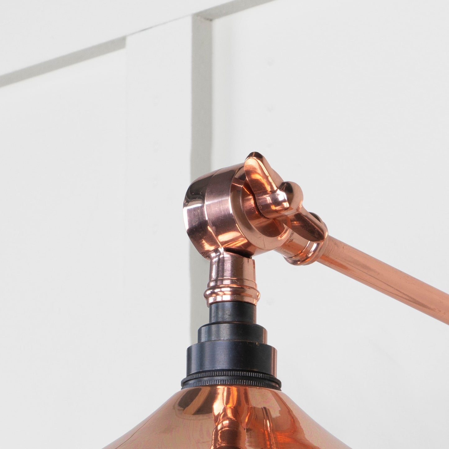 Smooth Copper Flora Wall Light , Detailed close up view of pendant.