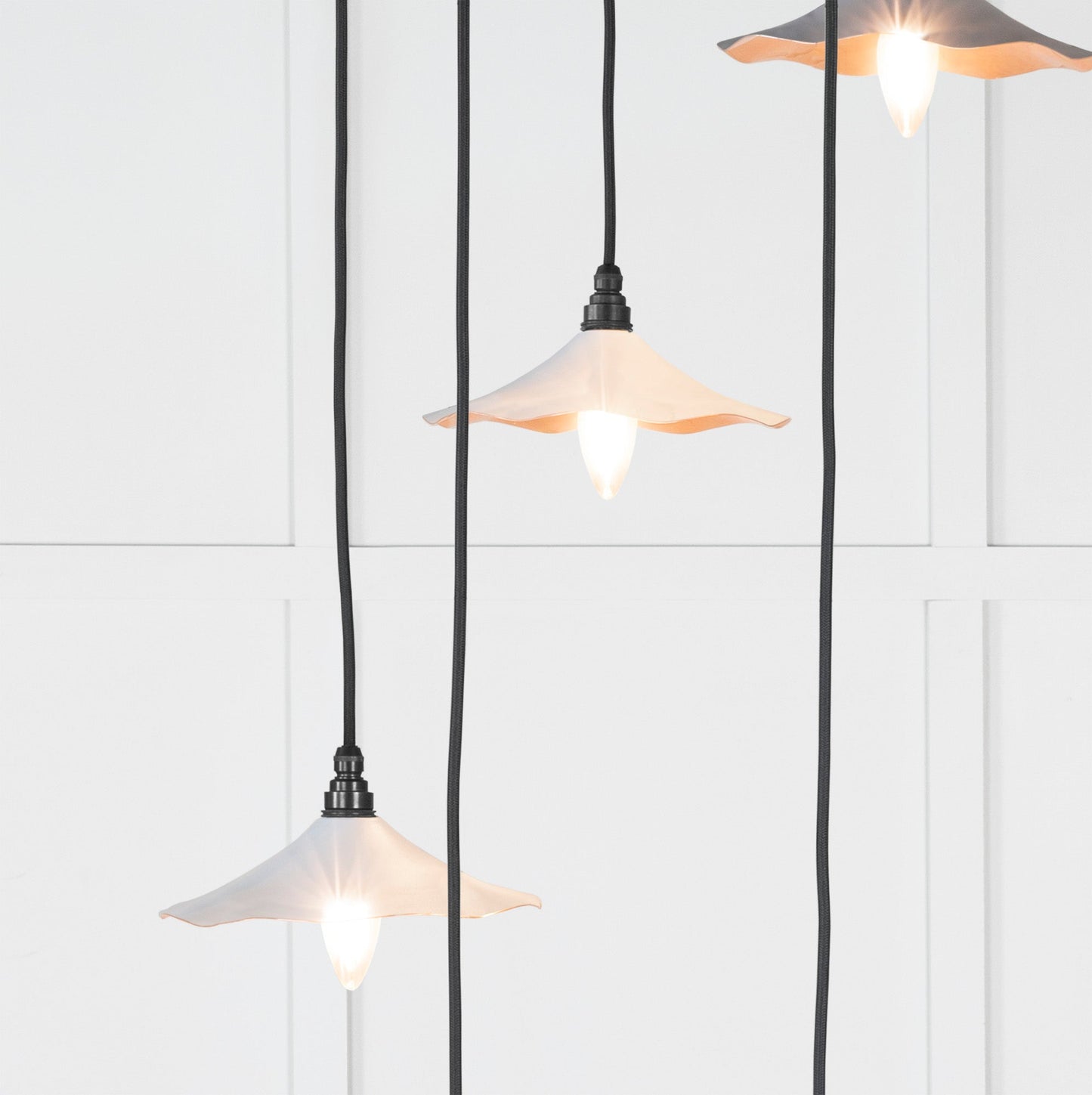 Smooth Copper Flora Cluster Pendant Light Birch, Underside.