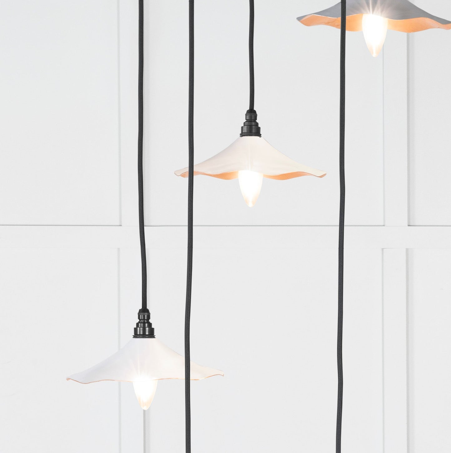 Smooth Copper Flora Cluster Pendant Light Flock, Underside.