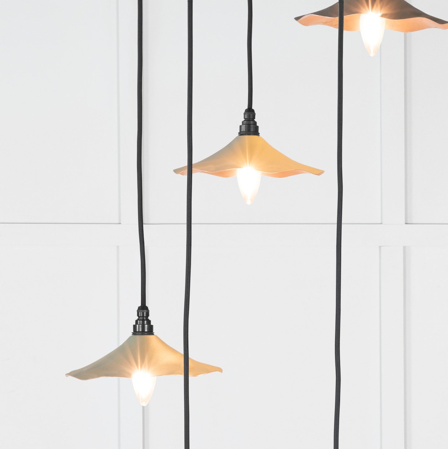 Smooth Copper Flora Cluster Pendant Light Tump, Underside.