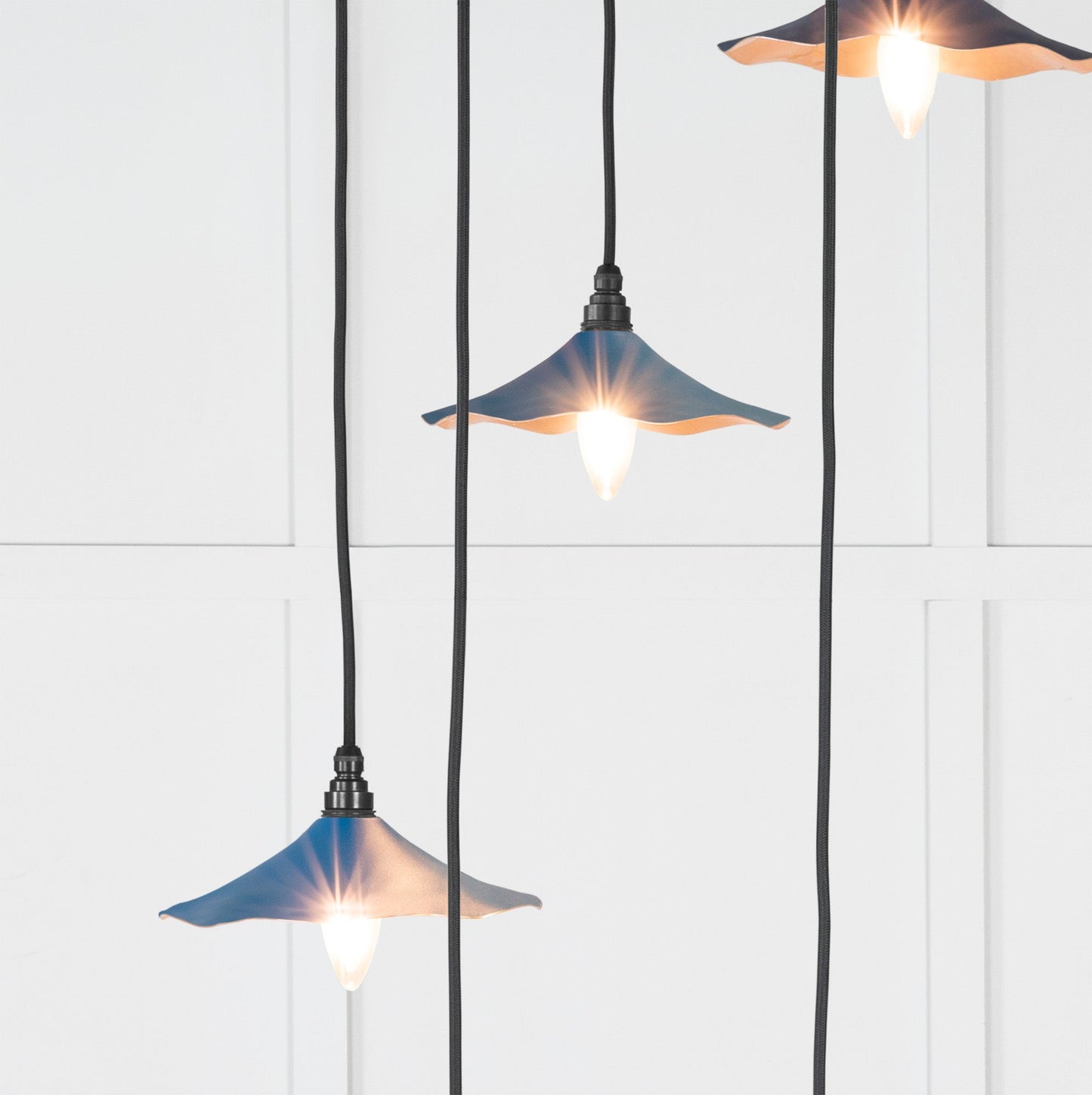Smooth Copper Flora Cluster Pendant Light Upstream, Underside.