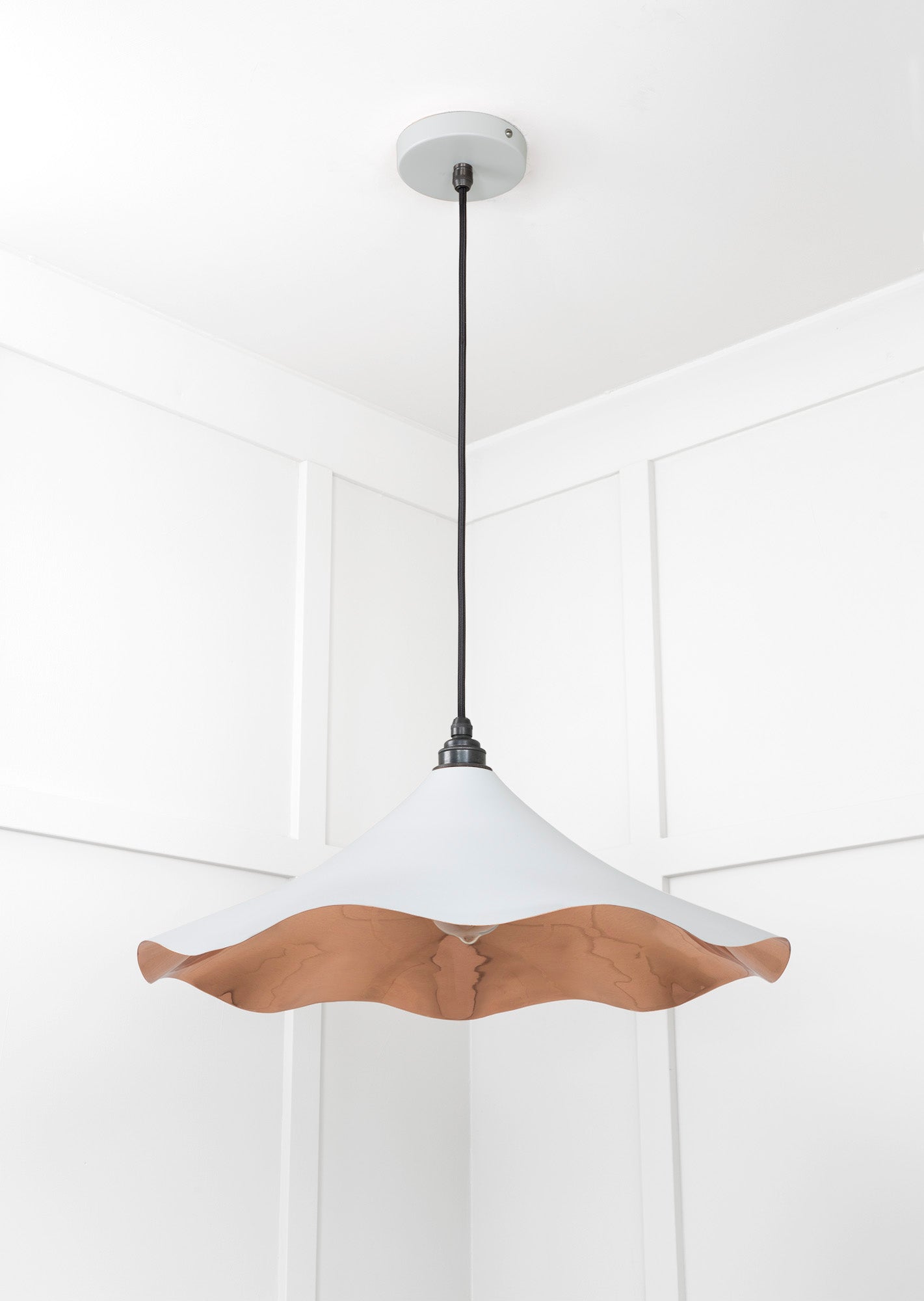 Smooth Copper Flora Pendant Light Birch, Underside.