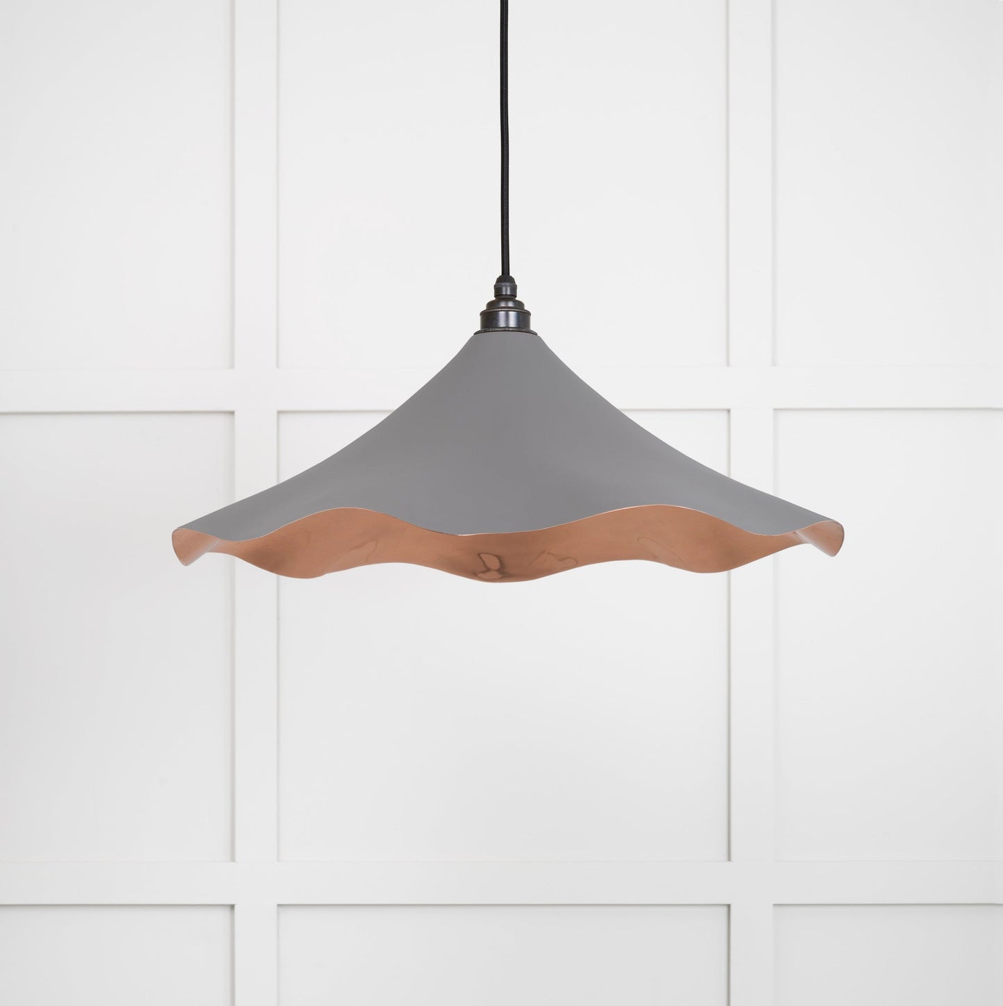 Smooth Copper Flora Pendant Light Bluff, Front Side.