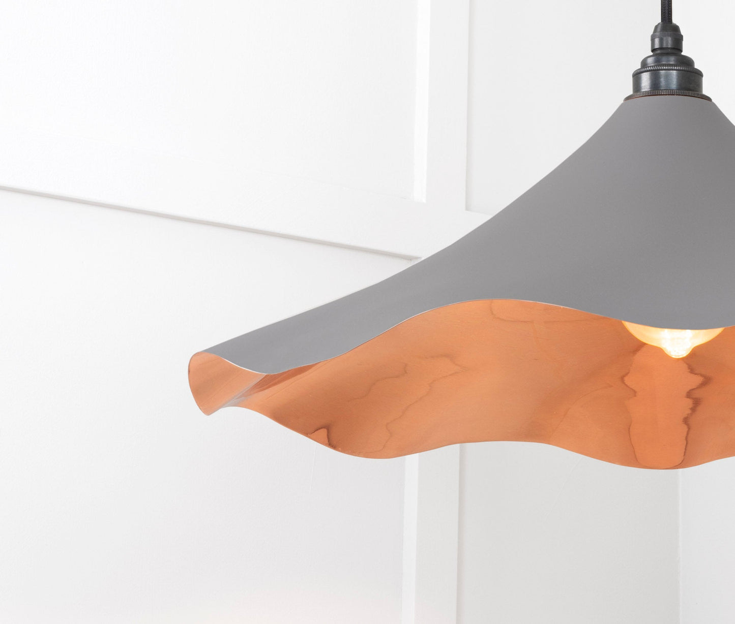 Smooth Copper Flora Pendant Light Bluff, Detailed close up view of pendant.