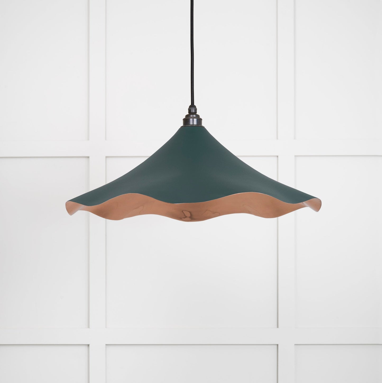Smooth Copper Flora Pendant Light Dingle, Front Side.