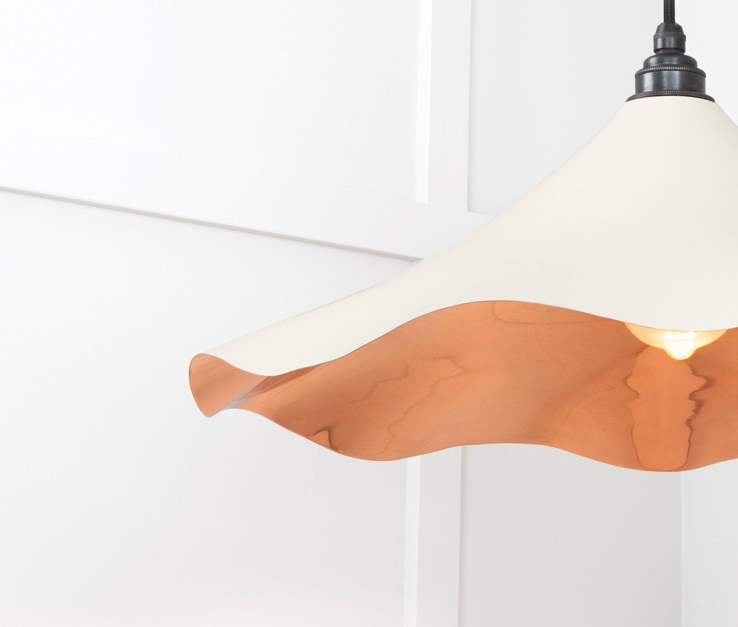 Smooth Copper Flora Pendant Light Teasel, Detailed close up view of pendant.