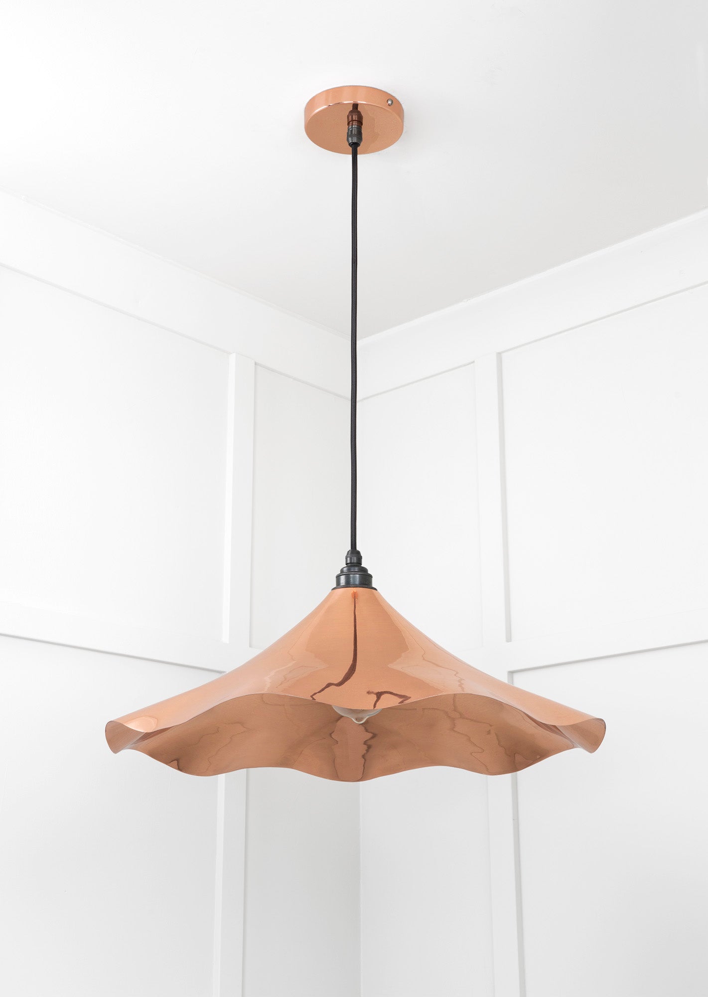 Smooth Copper Flora Pendant Light , Underside.