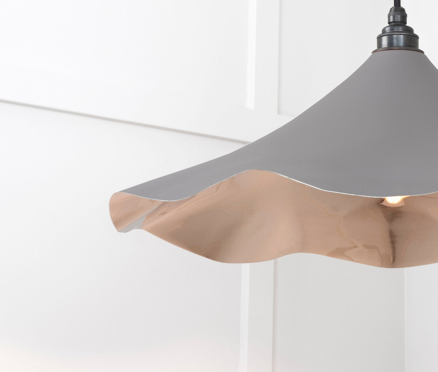 Smooth Nickel Flora Pendant Light Bluff, Detailed close up view of pendant.
