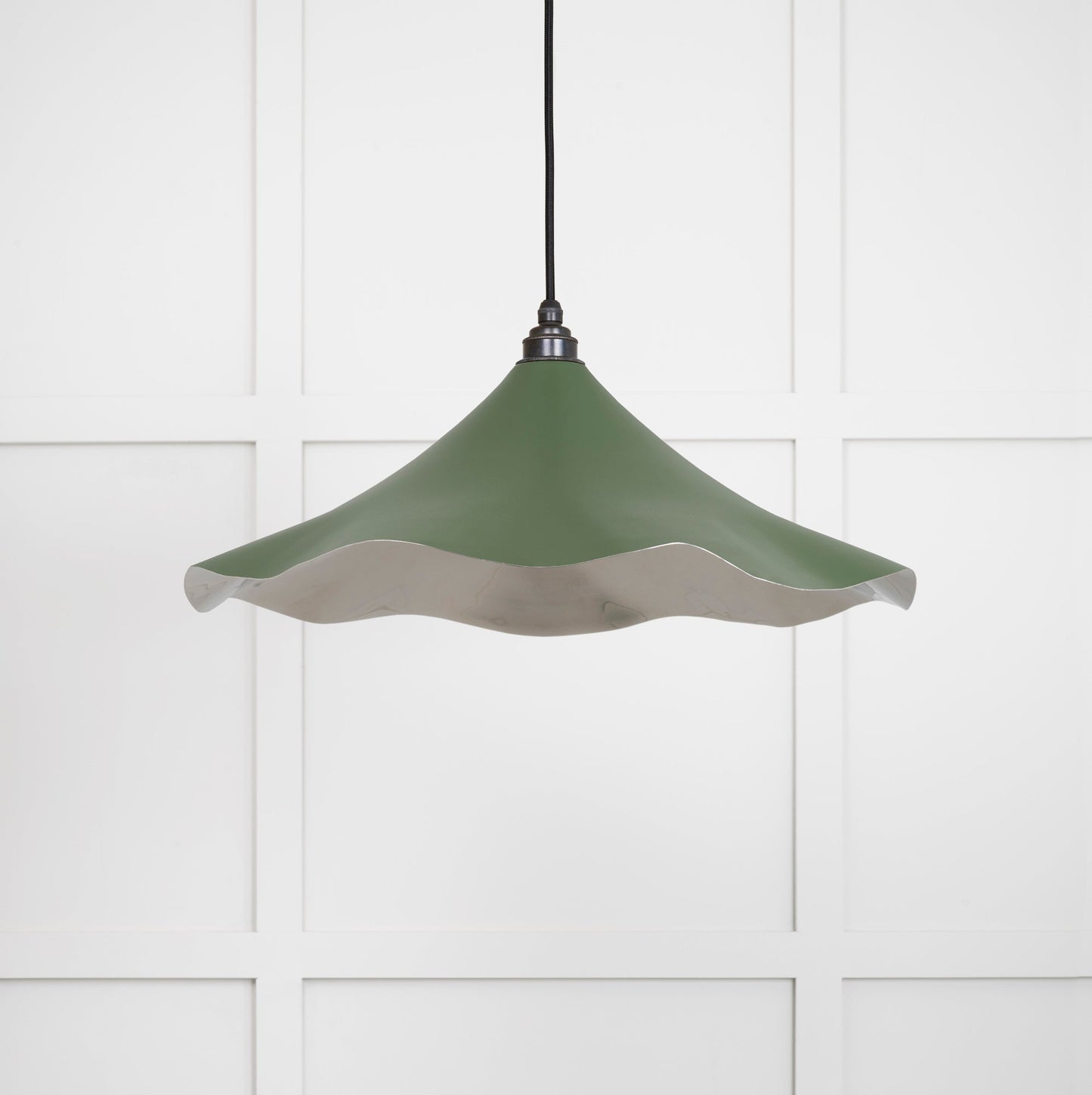 Smooth Nickel Flora Pendant Light Heath, Front Side.