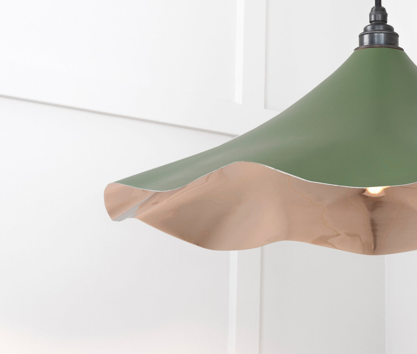 Smooth Nickel Flora Pendant Light Heath, Detailed close up view of pendant.