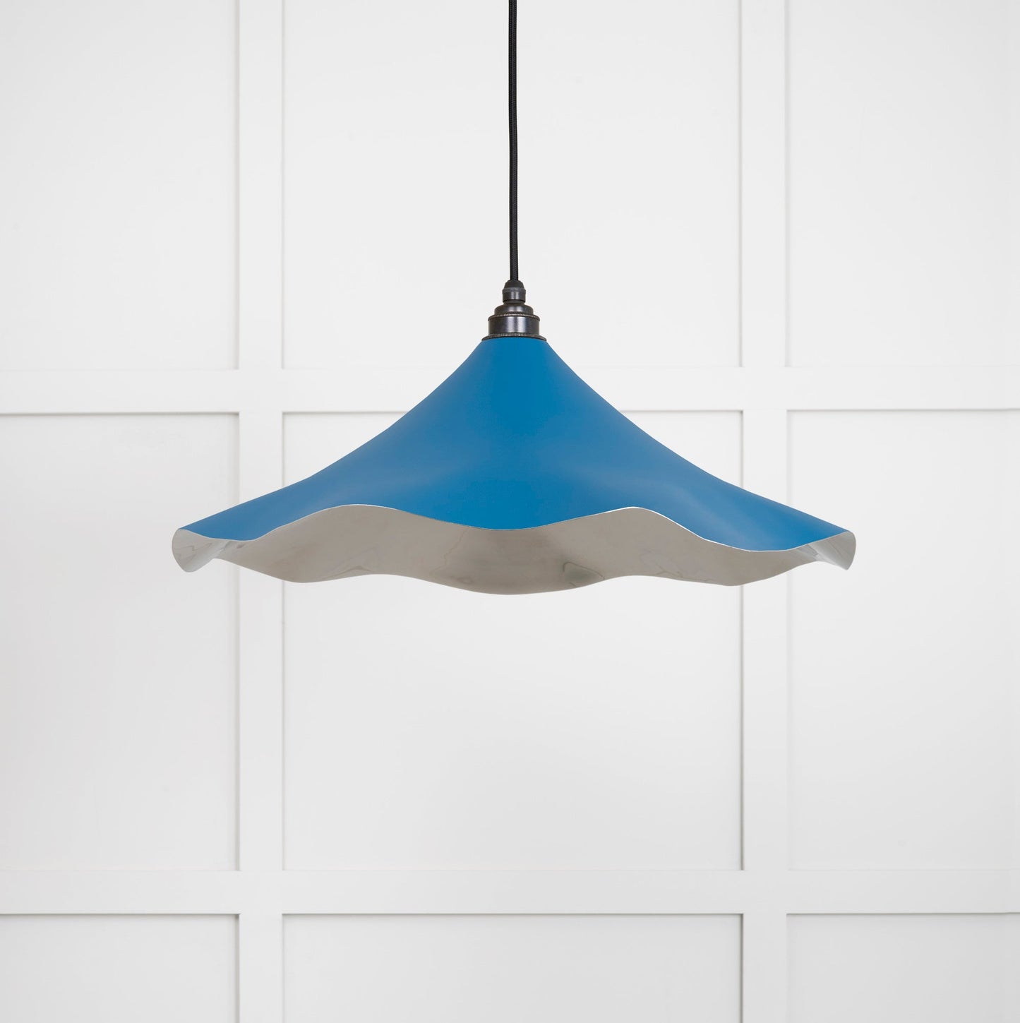 Smooth Nickel Flora Pendant Light Upstream, Front Side.