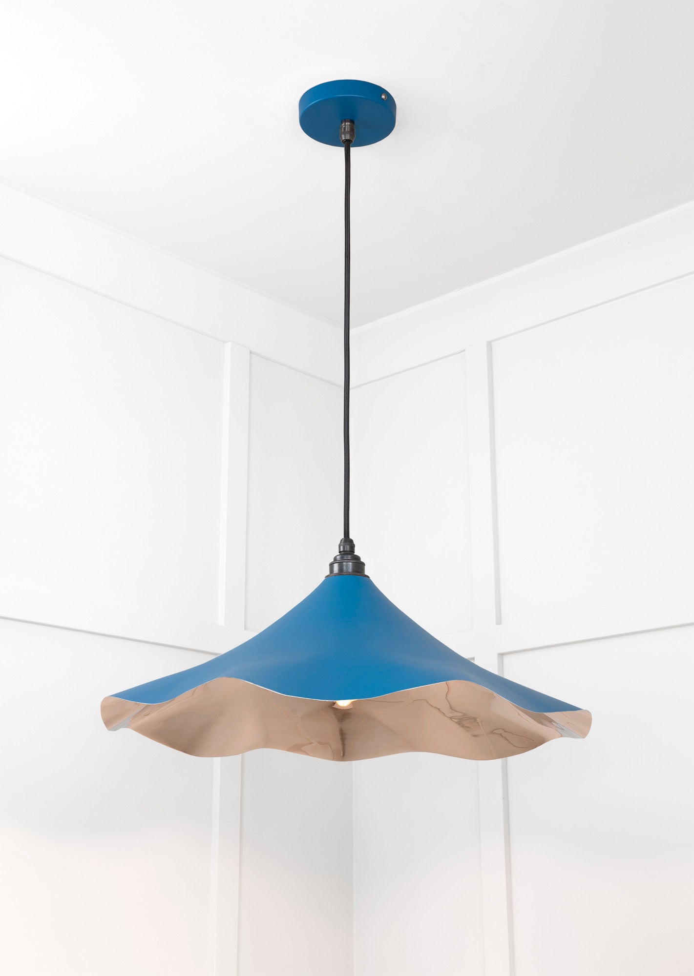 Smooth Nickel Flora Pendant Light Upstream, Underside.