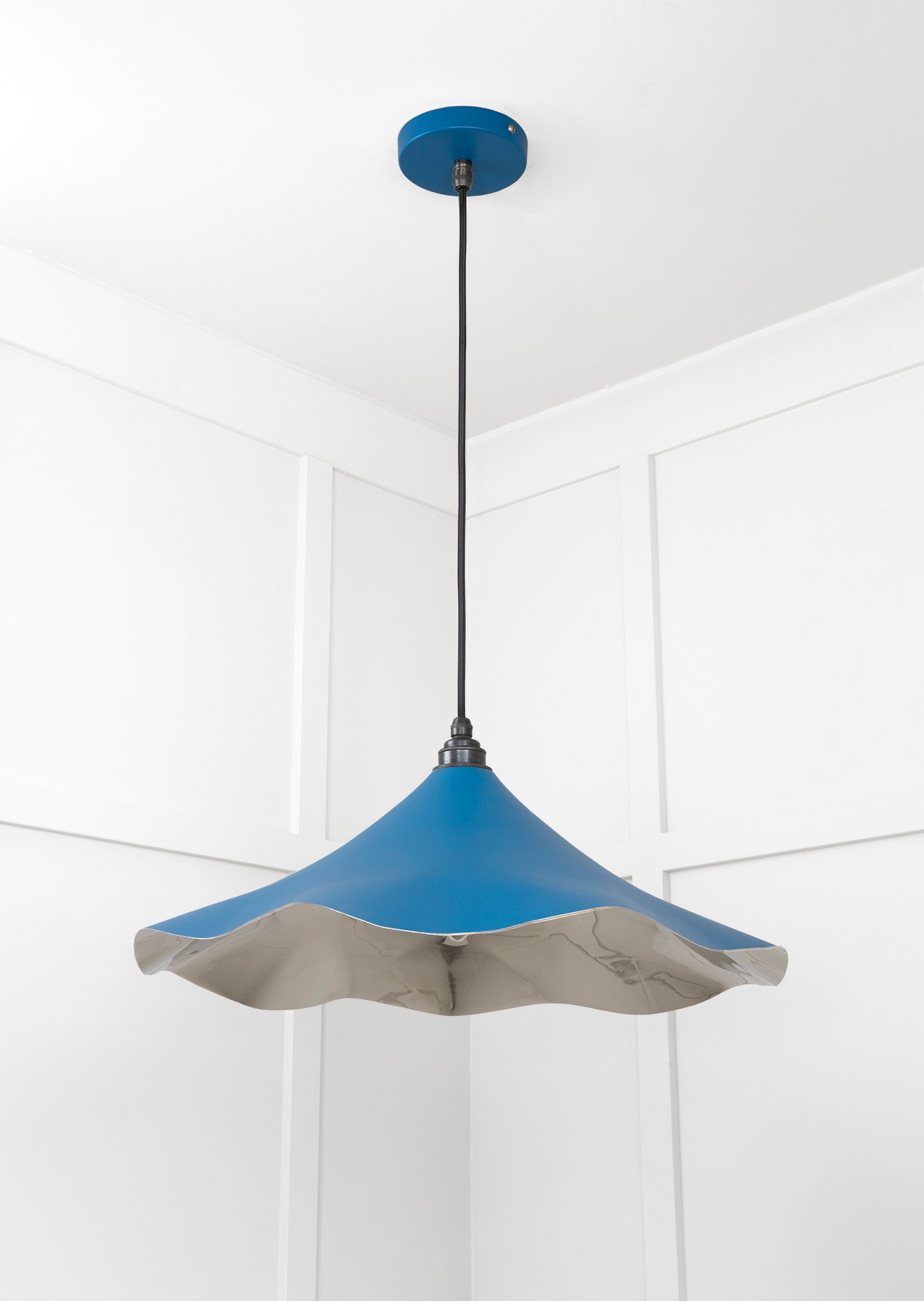 Smooth Nickel Flora Pendant Light Upstream, Underside.