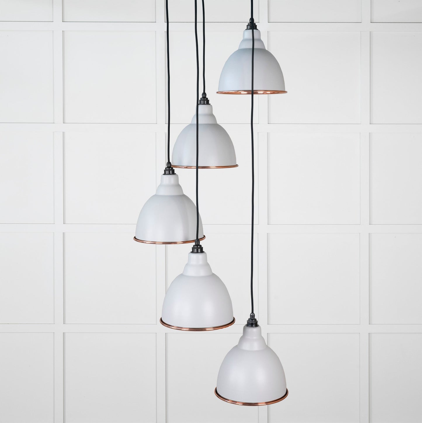 Hammered Copper Brindley Cluster Pendant Light Birch, Front Side.