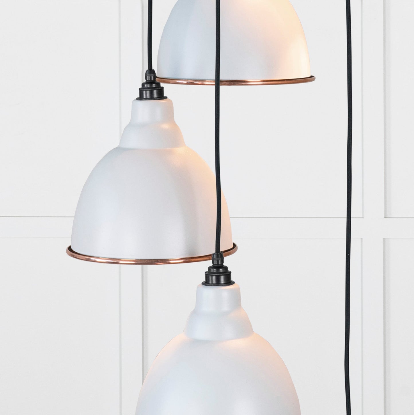 Hammered Copper Brindley Cluster Pendant Light Birch, Underside.